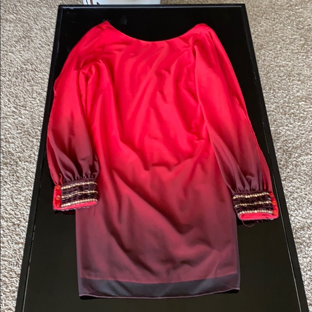 Red and black ombré dress